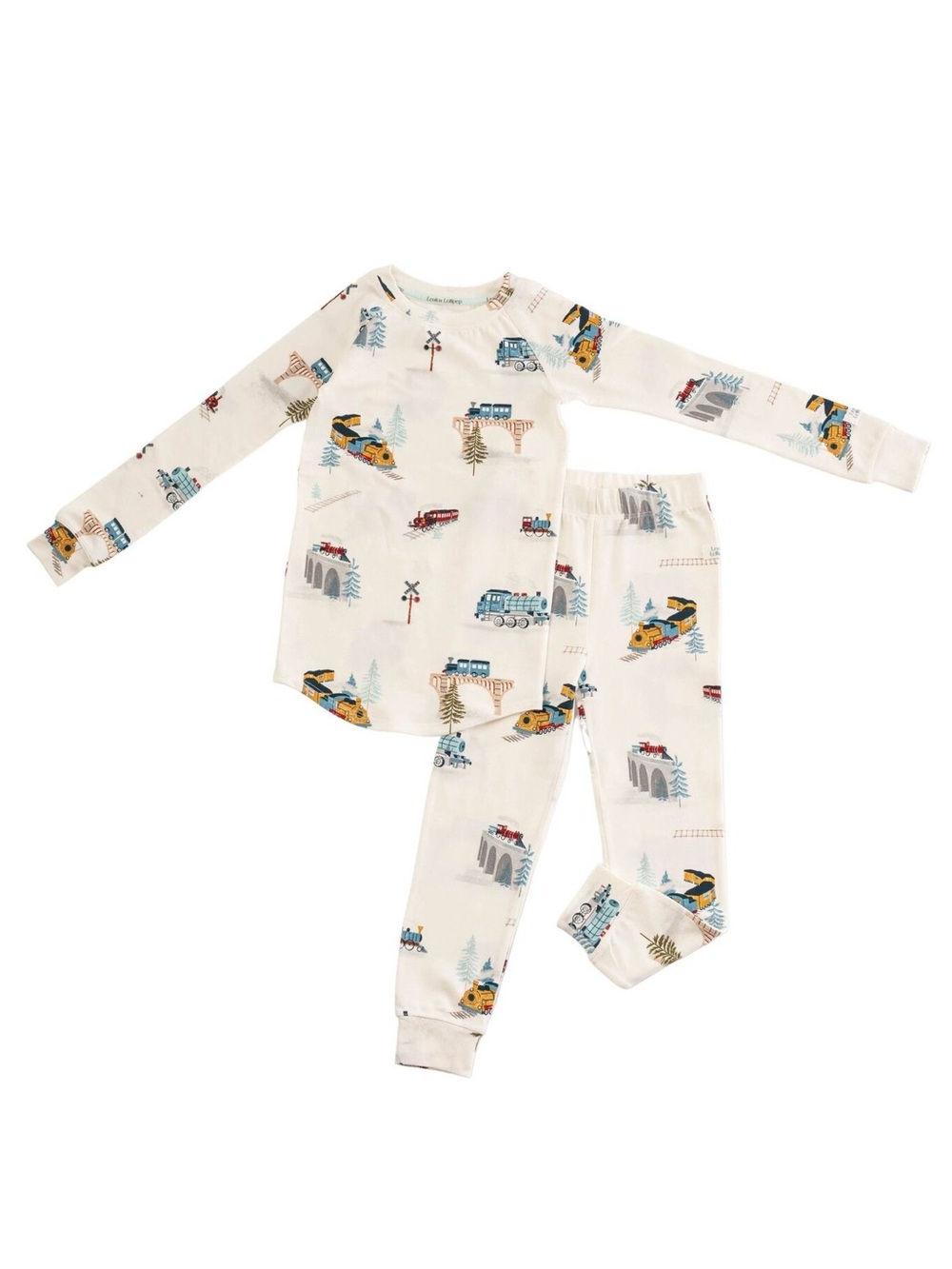 Loulou Lollipop All aboard Train & Vehicle Print Kids Pajama Set